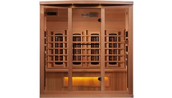 Golden Designs 4 Person Full Spectrum PureTech Near Zero EMF FAR Infrared Sauna with Himalayan Salt Bar | Hemlock | GDI-8040-02