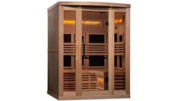 Golden Designs 3-Person Full Spectrum PureTech Near Zero EMF FAR Infrared Sauna with Himalayan Salt Bar | Hemlock | GDI-8230-01