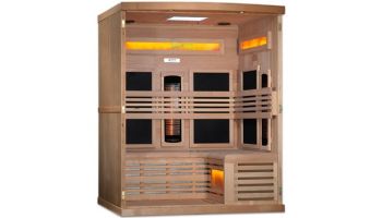 Golden Designs 3-Person Full Spectrum PureTech Near Zero EMF FAR Infrared Sauna with Himalayan Salt Bar | Hemlock | GDI-8230-01