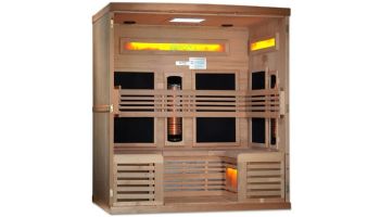 Golden Designs 6-Person Full Spectrum PureTech Near Zero EMF FAR Infrared Sauna with Himalayan Salt Bar | Hemlock | GDI-8260-01