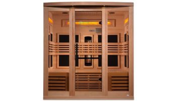 Golden Designs 6-Person Full Spectrum PureTech Near Zero EMF FAR Infrared Sauna with Himalayan Salt Bar | Hemlock | GDI-8260-01
