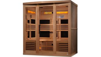 Golden Designs 6-Person Full Spectrum PureTech Near Zero EMF FAR Infrared Sauna with Himalayan Salt Bar | Hemlock | GDI-8260-01