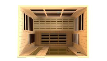 Golden Designs Dynamic Lugano Edition 3-Person Ultra Low EMF FAR Infrared Sauna | Hemlock  | DYN-6336-02 Elite
