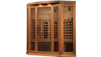 Golden Designs Maxxus 3-Person Near Zero Full Spectrum EMF FAR Infrared Carbon Corner Sauna | Red Cedar | MX-M356-01-FS CED