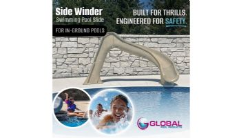 Global Pool Products Side Winder Swimming Pool Slide | Right Turn | Sandstone | GPPSSW-SAND-R