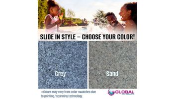 Global Pool Products Side Winder Swimming Pool Slide | Right Turn | Sandstone | GPPSSW-SAND-R