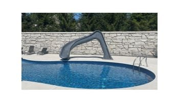 Global Pool Products Side Winder Swimming Pool Slide | Left Turn | Gray | GPPSSW-GREY-L