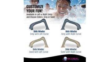 Global Pool Products Side Winder Swimming Pool Slide | Left Turn | Sandstone | GPPSSW-SAND-L