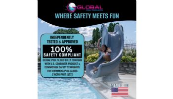 Global Pool Products Side Winder Swimming Pool Slide with LED Light | Right Turn | Sandstone | GPPSSW-SAND-R-LED