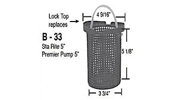 Aladdin Basket for Sta Rite 5"? Premier Pump 5"? #475-P3-SF | B-33