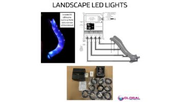 Global Pool Products Landscape Slide Swimming Pool Slide with LED Light | Right Turn | Sandstone | GPPSSW17-SAND-R-LED
