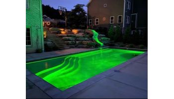 Global Pool Products Landscape Slide Swimming Pool Slide with LED Light | Left Turn | Gray | GPPSSW17-GREY-L-LED