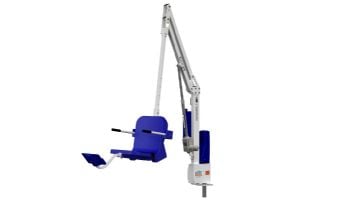 Aqua Creek Scout Excel Pool Lift | No Anchor | White Powder Coat with Blue Seat | F-SCTXL