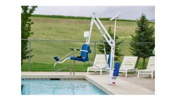 Aqua Creek Scout Excel Pool Lift | No Anchor | White Powder Coat with Blue Seat | F-SCTXL