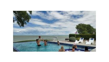 Global Pool Products Heavy Duty Basketball Set | 12" Offset with Net & Ball | Polished Frame | No Anchors | GPPOTE-HDBBS-SS