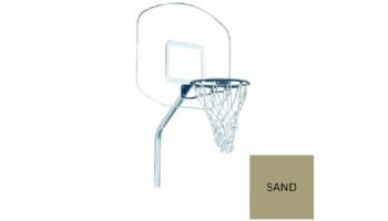 Global Pool Products Heavy Duty Basketball Set | 12" Offset with Net & Ball | Silver Vein Frame | No Anchors | GPPOTE-HDBBS-SV