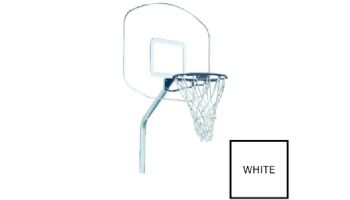 Global Pool Products Heavy Duty Basketball Set | 12" Offset with Net & Ball | Silver Vein Frame | No Anchors | GPPOTE-HDBBS-SV