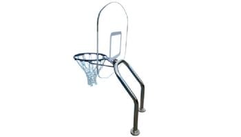 Global Pool Products X2 Basketball Set | 17.5" Anchor Spacing | Dual Pole with Net & Ball | Silver Vein Frame | No Anchors | GPP-X2BB-SV