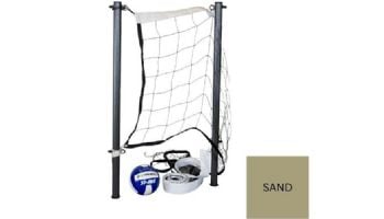 Global Pool Products Volleyball Set | 16' Net & Ball | Silver Vein Poles | No Anchors | GPPOTE-VBS16-SV