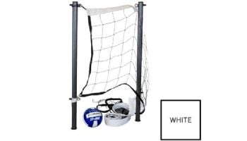 Global Pool Products Volleyball Set | 16' Net & Ball | Silver Vein Poles | No Anchors | GPPOTE-VBS16-SV