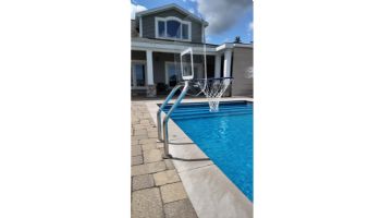 Global Pool Products X2 Basketball 17.5" Anchor Spacing & Volleyball with 16' Net & Ball Combo | Polished Stainless | No Anchors | GPP-X2VB16-SS