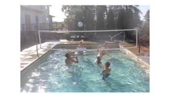 Global Pool Products X2 Basketball 17.5" Anchor Spacing & Volleyball with 20' Net & Ball Combo | Sand | No Anchors | GPP-X2VB20-SD