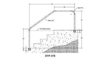 Saftron Deck To Pool Mounted 3-Bend Handrail | .25" Thickness 1.90" OD | 78"W x 34"H | White | DTP-378-W