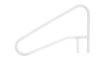 Saftron Custom Cross Braced Return to Deck Mounted 3-Bend In Water Handrail | .25" Thickness 1.90" OD | 54"W x 46.5"H | White | CUSTOM CBRTD-354-W