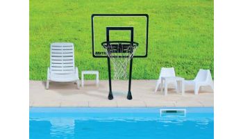 Saftron 28" Residential Basketball Hoop with Dual Black Support Post | Escutcheons Included | P-BB-28-BK