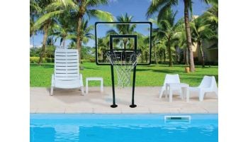 Saftron 42" Commercial Basketball Hoop with Dual Black Support Post | Escutcheons Included | P-BB-C42-BK