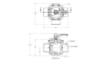 AquaStar FlowStar 3-Way Valve with Rubber Handle | 1.5" x 2" | AV3W15C