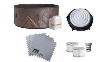 MSpa Frame Series Mono Inflatable Round Bubble Spa | Luxury Wood-Like Finish | 6-Person | F-MO063W