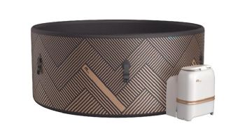 MSpa Frame Series Mono Inflatable Round Bubble Spa | Luxury Wood-Like Finish | 6-Person | F-MO063W