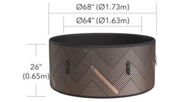 MSpa Frame Series Mono Inflatable Round Bubble Spa | Luxury Wood-Like Finish | 6-Person | F-MO063W