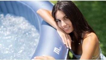 MSpa Comfort Series Bergen Inflatable Round Bubble Spa | Metallic Blue Liner | 6-Person | C-BE062