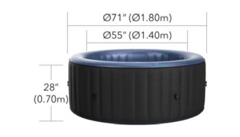 MSpa Comfort Series Bergen Inflatable Round Bubble Spa | Metallic Blue Liner | 4-Person | C-BE042