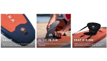 Aqua Marina All-Around iSUP | Aluminum Sports III Paddle with Safety Leash | Monster - Sky Glider | 12' x 33" | BT-23MOP