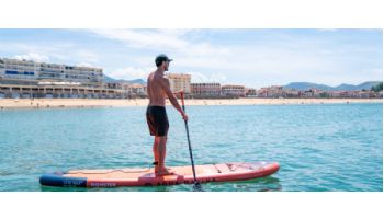Aqua Marina All-Around iSUP | Aluminum Sports III Paddle with Safety Leash | Monster - Sky Glider | 12' x 33" | BT-23MOP