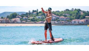 Aqua Marina All-Around iSUP | Aluminum Sports III Paddle with Safety Leash | Monster - Sky Glider | 12' x 33" | BT-23MOP