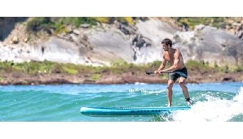 Aqua Marina All-Around Advanced iSUP | Carbon / Fiberglass Hybrid Pastel Paddle and Coil Leash | Beast - Aqua Splash | 10' 6" x 32" | BT-23BEP