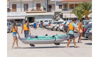 Aqua Marina Laxo-320 Recreational Inflatable Kayak | Paddle Set Included | 2-Person | 10' 6" x 37" | LA-320