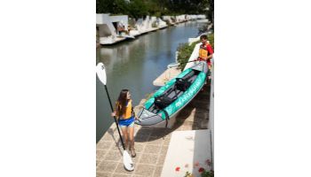 Aqua Marina Laxo-320 Recreational Inflatable Kayak | Paddle Set Included | 2-Person | 10' 6" x 37" | LA-320