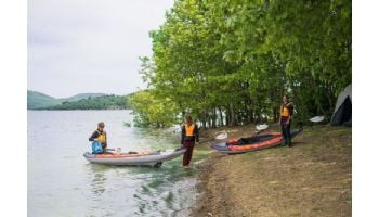 Aqua Marina Memba-390 Touring Inflatable Kayak | Paddle Set Included | 2-Person | 12' 10" x 35" | ME-390