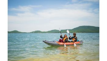 Aqua Marina Memba-390 Touring Inflatable Kayak | Paddle Set Included | 2-Person | 12' 10" x 35" | ME-390