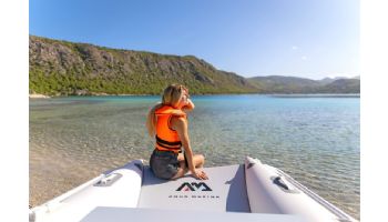 Aqua Marina Premium Aircat Inflatable Catamaran Watercraft | Air Deck | 5-Person | 11' x 63" | BT-AC335