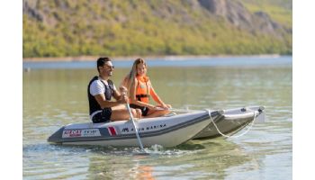 Aqua Marina Premium Aircat Inflatable Catamaran Watercraft | Air Deck | 5-Person | 11' x 63" | BT-AC335