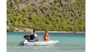 Aqua Marina Premium Aircat Inflatable Catamaran Watercraft | Air Deck | 5-Person | 11' x 63" | BT-AC335