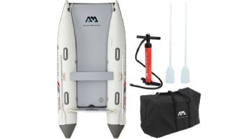 Aqua Marina Premium Aircat Inflatable Catamaran Watercraft | Air Deck | 5-Person | 11' x 63" | BT-AC335