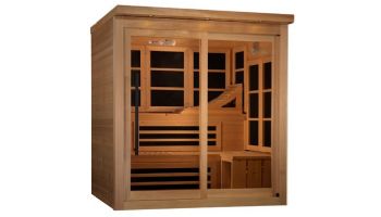 Golden Designs Monaco Limited Edition 6-Person Near Zero EMF FAR Infrared Sauna | Hemlock | GDI-6996-02