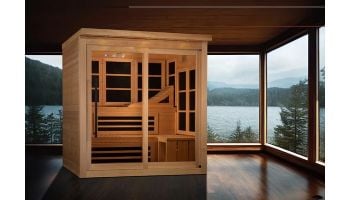 Golden Designs Monaco Limited Edition 6-Person Near Zero EMF FAR Infrared Sauna | Hemlock | GDI-6996-02